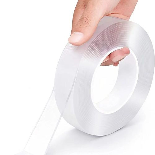 Double Sided Tape Heavy Duty Stick Mounting Adhesive Clear Wall Tape Strips, Removable Poster Tape For Home, Office, Car, Outdoor Use- Clear