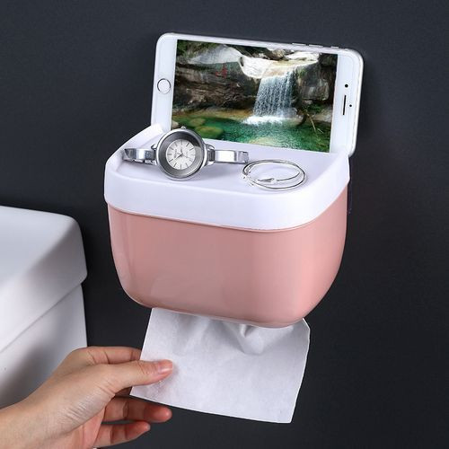 Wall-Mounted Paper Towel Dispenser Toilet Tissue Container Dustproof- Multi-colours.