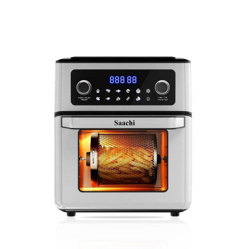 Saachi 12L Air Fryer Oven Roaster Grill-Grey With 11 Cooking Functions And Display Screen- Grey