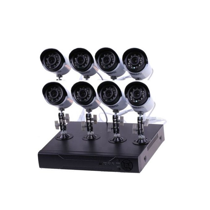 AHD 8-Channel Home Recording CCTV Security System With Internet And 5G Viewing- Black&White