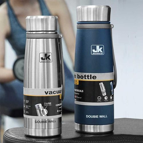 JK 1 Piece Of 1000ml Insulated Vacuum Thermo Bottle Leakproof Stainless Water Flask for- Multicolor