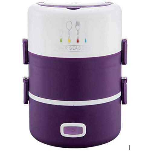 3 Layer 2 Litres Portable Food Electric Lunch Box Storage Flask -Multicolor