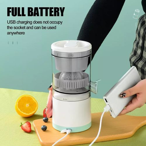 Portable Electric Citrus Juicer Rechargeable Hands-Free Orange Juicer Lemon Squeezer with USB and Cleaning Brush- Clear.