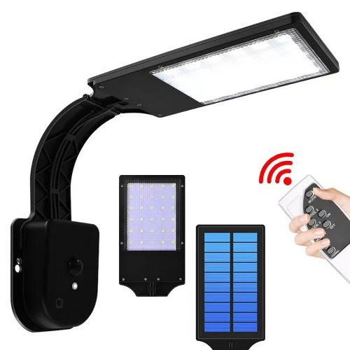 LED Solar Motion Lights Street Flood Sensor Outdoor Garden Light Lamp- Black.