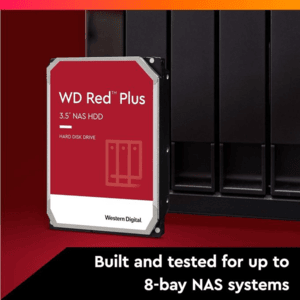 WD Western Digital 8TB Red Plus NAS Internal Hard Drive HDD - 5640 RPM, SATA 256MB/s, CMR, 128 MB Cache, 3.5" - WD80EFZZ NASware 3.0- Multicolor