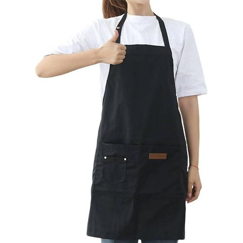 Waterproof Canvas Cooking Chef Kitchen Aprons With 2 Pockets. Adjustable Straps Bib For Women Men- Multicolor