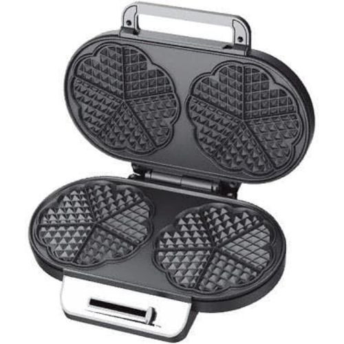 Dsp Double Waffle Maker With Mini Heart-Shaped Waffles Grill Thick Waffles With Thermostat -Silver, Multicolor