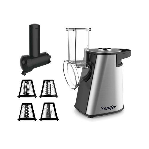 Sonifer Stainless Steel Multifunctional Fruit Vegetable Salad Shredder Slicer Potato Masher Maker Machine- Silver.