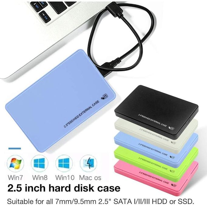 HDD Enclosure, 2.5 inch SATA USB 3.0 HDD Hard Drive External Enclosure SSD Disk Box Caddy, Mobile Laptop Hard Disk Case Box HDD SSD Case Sata to Hard Drive Box Enclosure Adapter 5Gbps -Multicolor