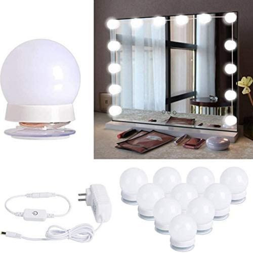 Led Vanity Mirror Lights Kit With 10 Dimmable Bulbs For Makeup Table- White