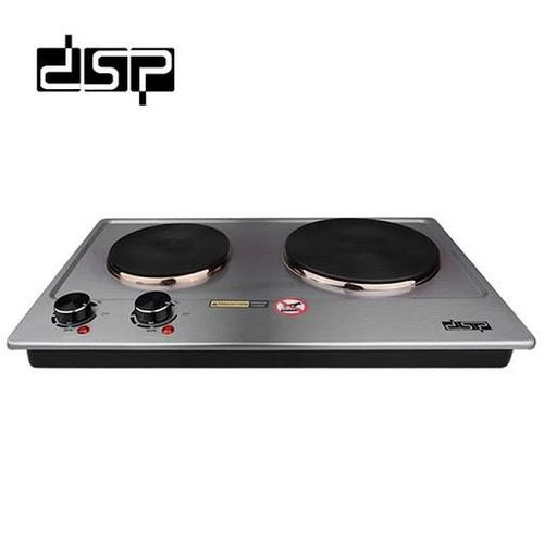 Dsp Portable Electric Stove Double Burner 1500W Hot Plate Coil - Silver