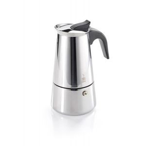 Espresso Maker Emilio For 4 Cups, Stainless Steel- Silver.