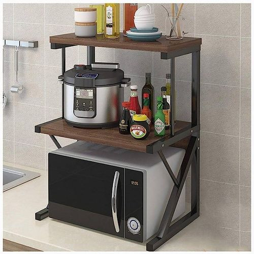 2 Tier Microwave Stand Oven Rack Shelf And Kitchen Storage Space Saving Organizer