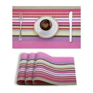 6 Pieces Of Placemats Table Mats With a Runner - Pink