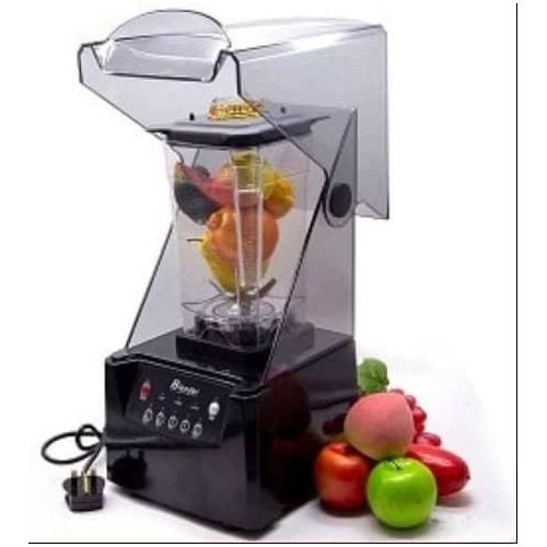 Commercial Ice Crusher Sound Proof Smoothie Blender Juicer With Timer Belt- Black.