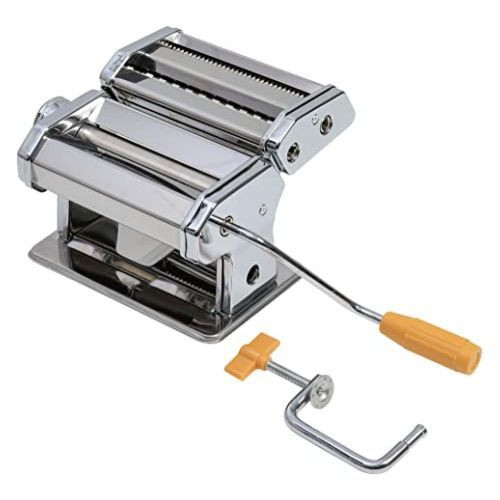 Marcato Pasta Maker Roller Machine, Manual Spaghetti, Noodle Maker Cutter-Silver.