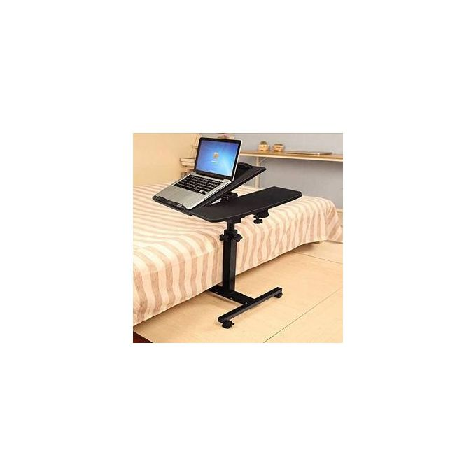 Adjustable Mobile Standing Computer Laptop Table Stand Desk, Black.