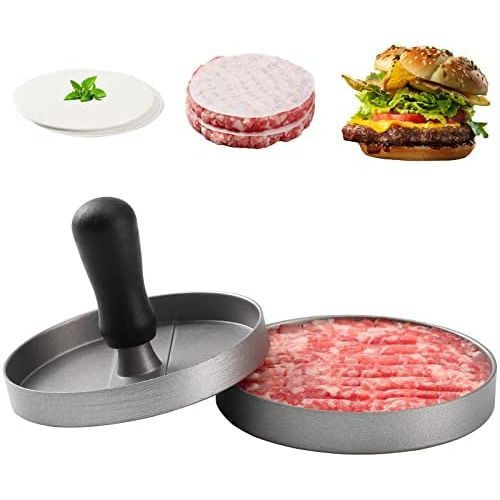 Hamburger Press Patty Maker BBQ Grill Sliders Beef Burger Press- Grey.