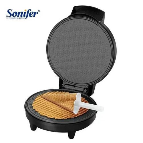 Sonifer Automatic Egg roll Ice Cream Cone Maker Mini Waffle Maker- Black