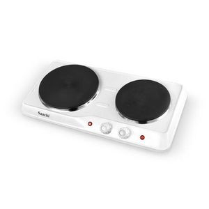 Saachi 2 Burner Hot Plate Cooker With Adjustable Thermostat, White.