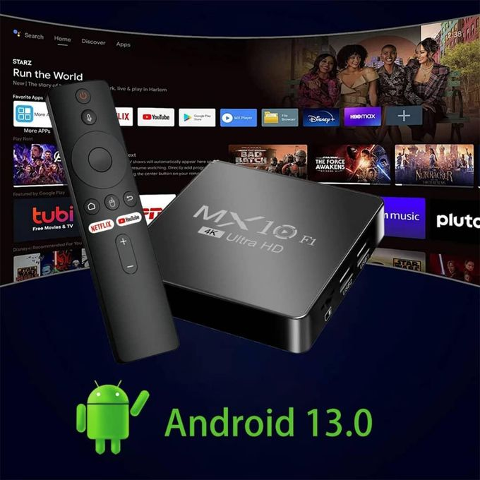 Topleo Android Smart TV Box Decoder MX10 F1 4k60 HDMI 5G Setop Box UHD New Android 13.0 16GB