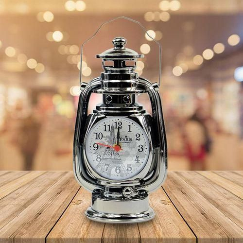 Vintage Oil Lamp Clock Gift Alarm Clock Desktop Clock Table Plastic Lantern For Home and Office Decor Student Dropshipping -Multicolor