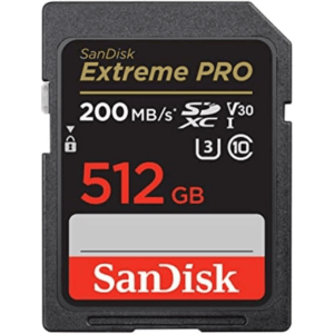 SanDisk 512GB Extreme PRO SDXC UHS-I Memory Card - C10, U3, V30, 4K UHD, SD Card - SDSDXXD-512G-GN4IN, Dark gray/Black