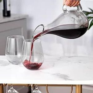 Glass Wine Decanter With Handle- Clear