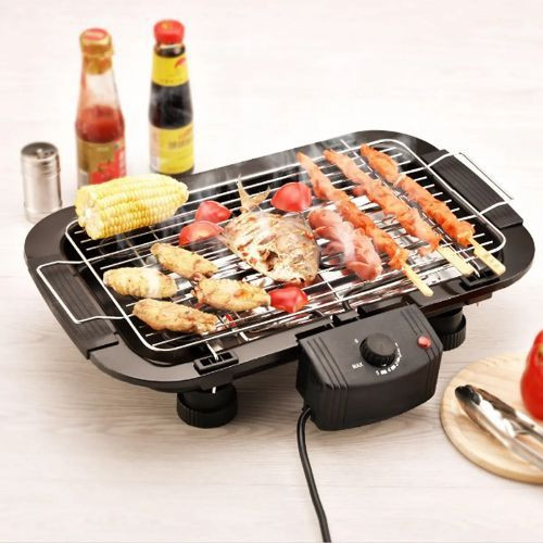 Smokeless Non-stick Electric Barbecue (BBQ) Grill Machine-Black.