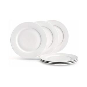 6 Inch 12-Piece Porcelain Salad, Dessert Side Plates-White.