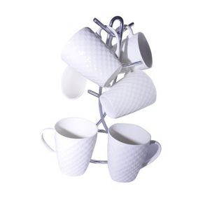 6 Pieces of Self Design Mugs Cups-White