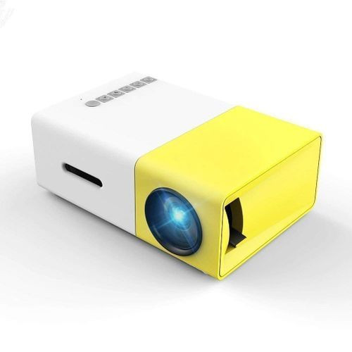 Mini Portable Smartphone Pocket Projector HDMI-Compatible AV USB HD 1080p Video Media Player For Home Theater PC Laptop, Yellow.