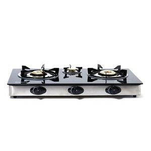 Saachi Triple Burner Gas Stove - Black.