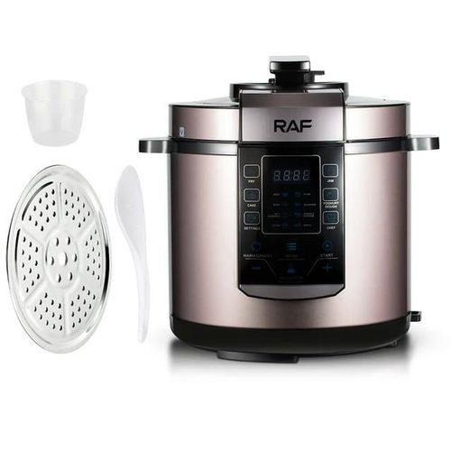 RAF Multifunctional 6L Slow Cooker Smart Programmable Digital Electric Rice Pressure Cooker Stew Pot Safe Operation- Multicolor