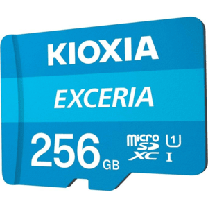 KIOXIA Exceria SD MicroSD Memory Card 256GB 100MB/s Full HD Recording UHS Speed Class 1 -Multicolor