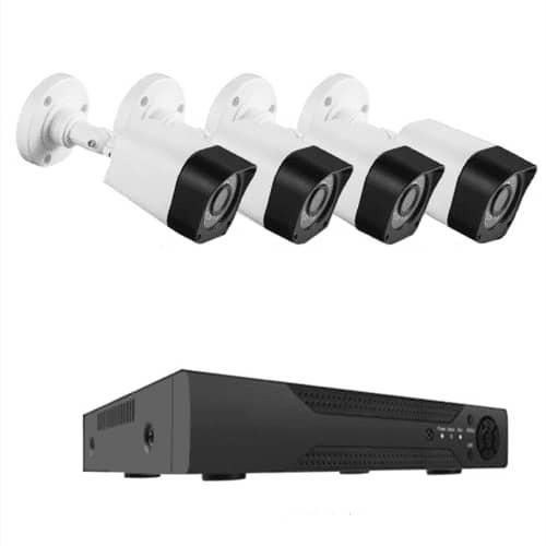 AHD KIT 1080p HD 4-way Home Security Video Surveillance Camera CCTV Camera DVR Kit- Multicolor