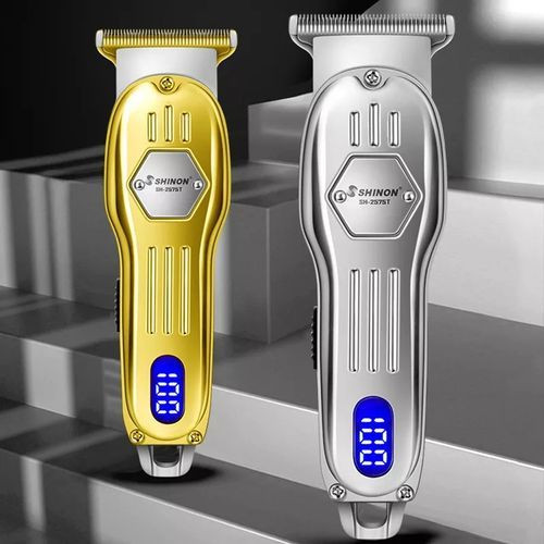 Shinon LCD Trimmer Electric Hair Clipper USB Rechargeable Carving Haircut Machine- Multi-colours