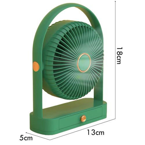 1Pc Mini Electric Fan With a Drawer Rotatable Head USB Portable Speed Adjustment Fan for Home Office Bedroom Dormitory- Multicolor