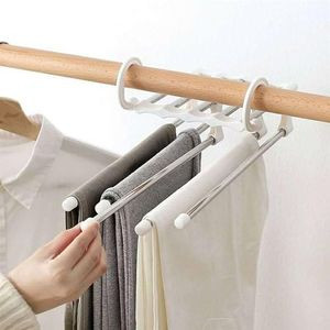 5 In1 Multi-functional Trousers or Pants Hanger Rack-White.