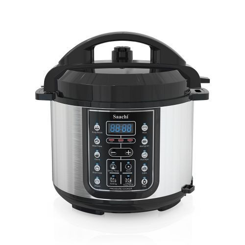 Saachi 14 In 1 Multi Function 5L Electric Pressure Cooker Rice Cooker Steamer - Silver.