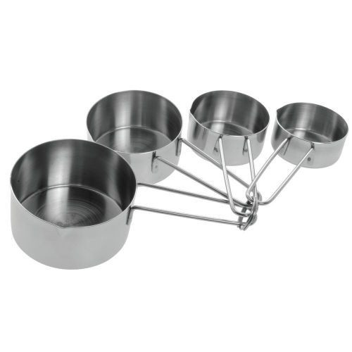 Kitchencraft Stainless Steel Measuring Cups Spoons (4-piece Set)- Silver