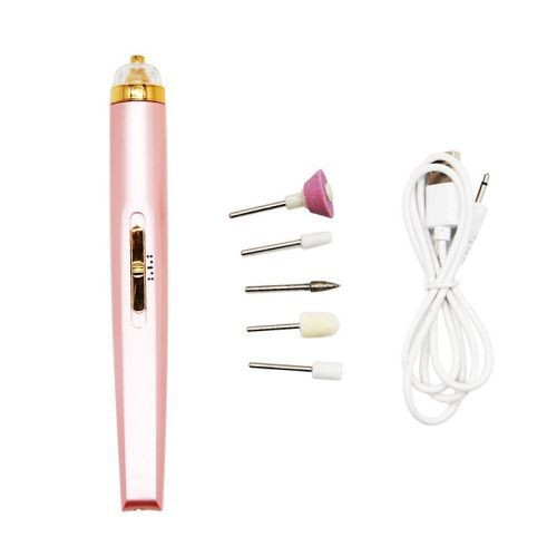 5-in-1 Electric Pedicure And Manicure Nail Drill File Grinder Grooming Kit Includes Callus Remover, Pink.