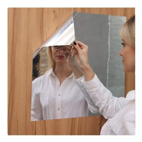 Soft Mirror Sticker Big Flexible Mirror Sheets Full Body Mirror Self-Adhesive Wall Non Glass Cuttable Plastic Sheet Tiles- Multicolor