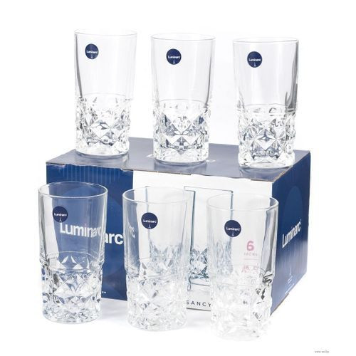 Luminarc 6 Pieces Of Luminac Sancy Juice or Water Glasses-Colorless