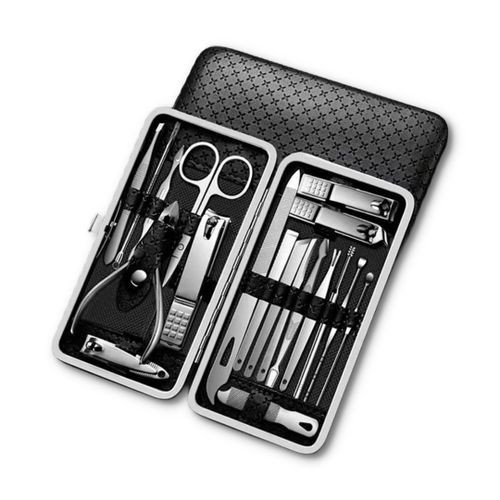 Manicure Nail Care & Pedicure Kit-19 In 1 Grooming Kits, With Luxurious Travel Case