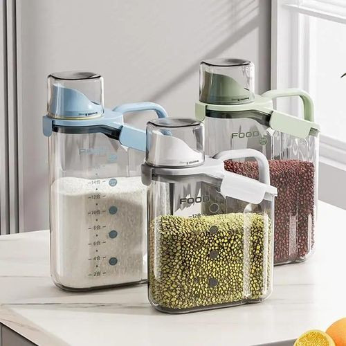 3 Pieces Of 2500ml, 1800ml, 1500ml Cereal Containers Storage Dispenser, Airtight Dry Food Storage Containers with Lids BPA Free Cereal Dispensers for Flour, Sugar, Grain, Rice Beans & Baking Supply St