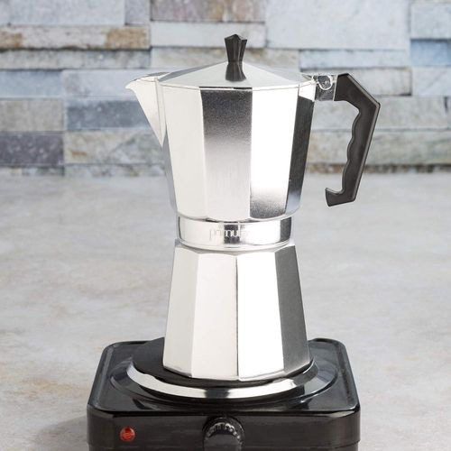 12 Cups Moka Express; Iconic Stovetop Espresso Maker Makes Real Italian And Cuban Coffee Moka Pot (22 Oz - 670 Ml) Aluminium Cafe Brewing Greca Coffee Maker Cafeteras- Silver