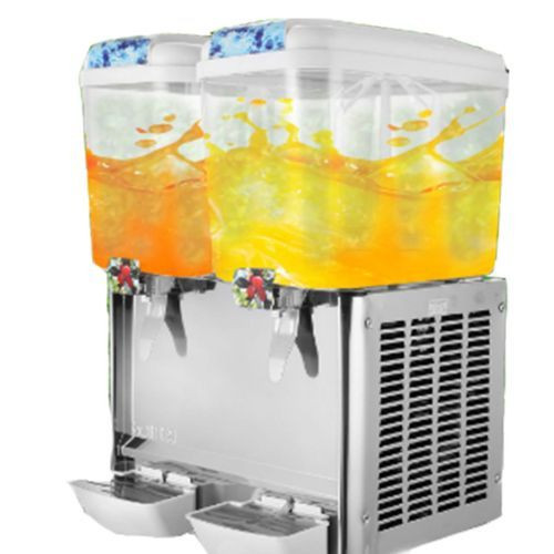 Commercial Cold Beverage Juice Dispenser - 9.5 Gallon for Cold Drink,2 Tap Tank- Silver