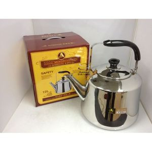 4L Stainless Steel Whistling Water Boiling Kettle - Silver