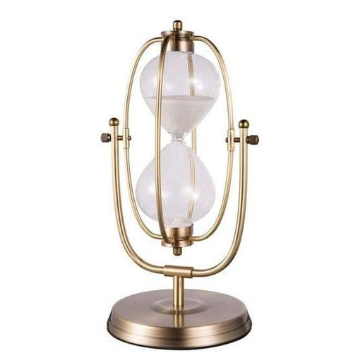 24 by 12cm Transparent 360° Flipping Sand Clock Timer Vintage Sand Watch 30 over 60 Min Metal Hourglass Sandglass Ornament 31.5 by 17 cm Metal Glass Craft Gift for Home Office Desk Decoration -Multico